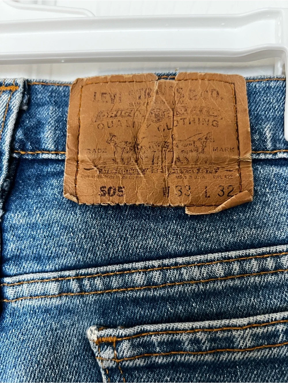Levi's Dark Blue Denim Cutoff Shorts with Daisy Patch